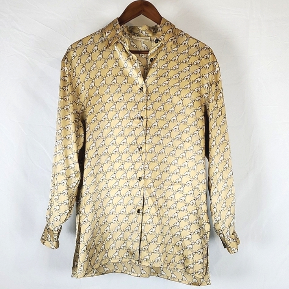 Vintage Yellow Patterned Blouse